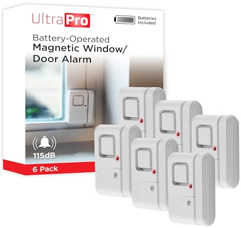 GE Personal Security Window and Door Alarm, 6 Pack, DIY Protection, Burglar Alert, Wireless, Magnetic Sensor, Off/Chime/Alarm, Easy Installation, Ideal for Home, Garage, Apartment and More, 49721
