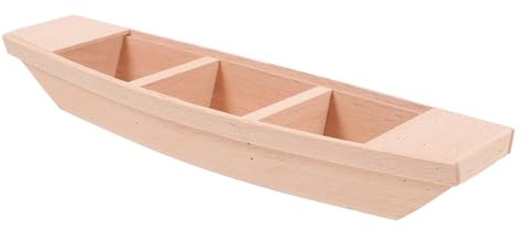 Kisangel 1pc Miniature Wooden Boat Wooden Boat Unfinished Mini Wood Row Unfinished Wood Outdoor Toys Oars Canoe Model s Child Shelf Small