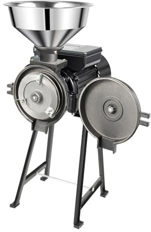 RibasuBB Macinino elettrico per cereali, 1500 W, grano 1400 r/min, in acciaio inox, per chicchi di caffè/noce moscata/cannella, fagioli tonka, pepe lungo