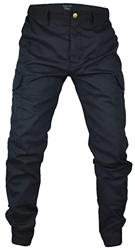 MEGE KNIGHT Men's Outdoor Hiking Pants, Tactical Pants Lightweight Casual Work Ripstop Cargo Pants for Men with Pockets Black