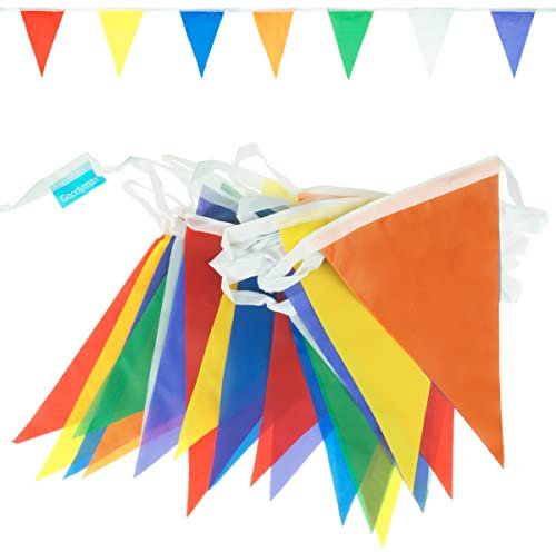 Goodymax® Wimpelkette 7 m Farbmix bunt Polyester Stoff 14 x 20 cm