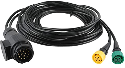 AOHEWEI Cavo Rimorchio 5 m Spina 13 Pin e 2X Connettore 5 Pin Cablaggio con Connettore a Baionetta per Illuminazione Rimorchio Luci Posteriori