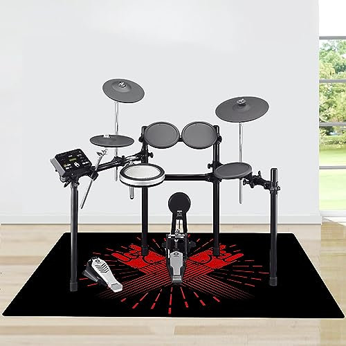 YEMELI Trommelteppich,Schallschutzmatte stoßdämpfende Trommelmatte,Professionelles rechteckiges elektronisches Jazz Schlagzeug Kit