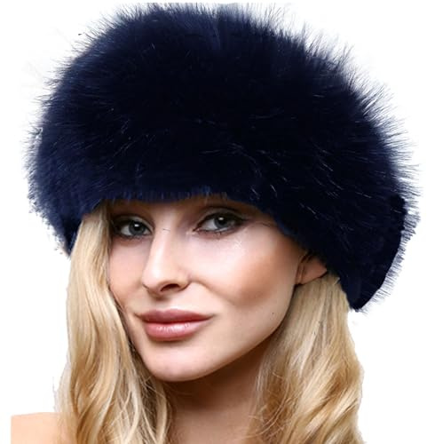 LSFYSZD Chapeau en fausse fourrure pour femmes Style cosaque russe Casquettes d'hiver pour dames, Taille unique