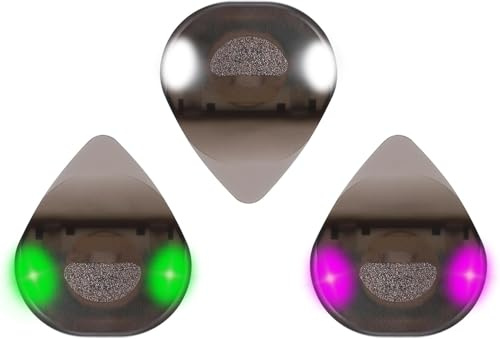 JIZZU Púa Guitarra con Luz LED Automática Iluminación, 3 Piezas Púa Bajo Brillante LED, Púas Guitarra Luminosas Plástico Púas de Celuloide para Guitarras Eléctricas, Clásica, Acústicas