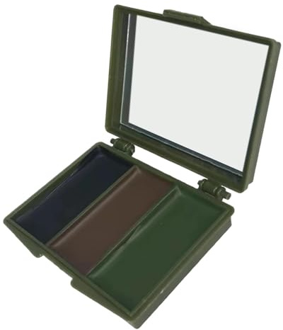 Pintura facial de camuflaje, pintura facial multicolor con espejo, pintura de camuflaje para el cuerpo, maquillaje de camuflaje de larga duración, maquillaje de aceite de camuflaje facial para caza