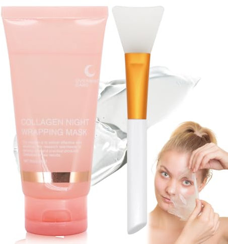 Collagen Night Wrapping Mask, Bio Collagen Maske Overnight, overnight maske Gesicht, Kollagen Maske Overnight, Kollagen Nacht Wickelmaske Gesichtsmaske Schönheit,Anti-Aging,Verjüngende Blätter