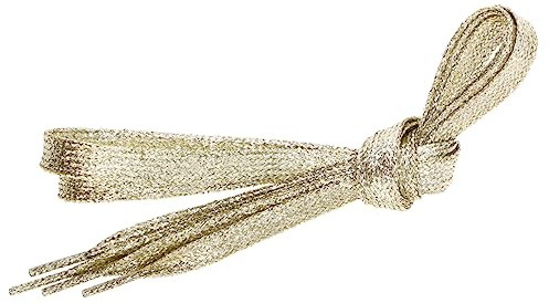 VANZACK Lacci Piatti Dorati Glitterati da 1,2m, Resistenti, per Sneakers e Scarpe in Tela, per Progetti Fai da Te