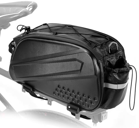 QGGTQG Fahrradtasche für Gepäckträger, 10L 3in 1 Gepäckträgertasche Wasserfest, Multifunktionale Fahrradtaschen für Gepäckträger, Gepäckträgertaschen mit Regenschutz