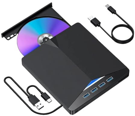 Vocdikficy unità Ottica Esterna USB 3.0 Type-C Dvd RW CD Masterizzatore Lettore Lettore unità Ottica Esterna per PC Laptop Computer Desktop