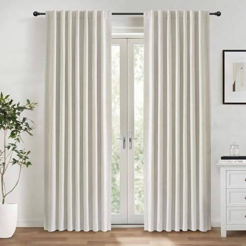 INOVADAY 100% Cortinas Opacas Salón 2 Piezas 140 x 260 CM, Beige