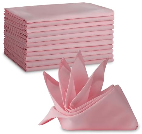 Event Decor Shop Polyester Table Napkins 20 x 20 Inch, 6 Pcs - Dusty Pink