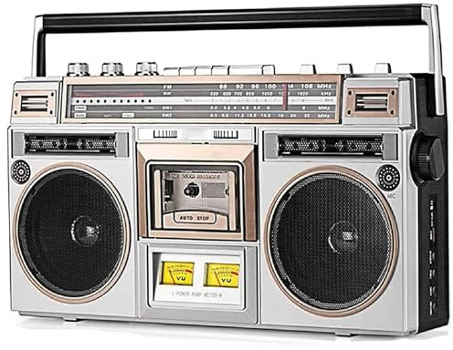 Retro Boombox Bluetooth Cassette Player | CD Tape Player with FM/DAB+ Radio & USB Recording | 80s Style Portable Stereo for Family Gatherings & Travel