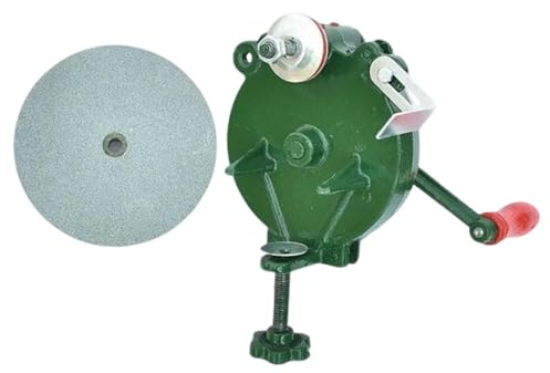 SiaBiced Máquina de Afilar Manual Herramienta Profesional para Afilar Metales con Manivela Ergonómica Rueda de Esmeril Fina Y Hierro Resistente Adecuada para C, 5inch