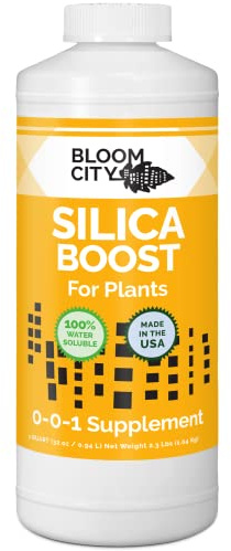 Liquid Silica Boost Fertilizer and Supplement by Bloom City, Quart (32 oz) Concentrated Makes 180 Gallons