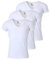 Young & Rich Herren Uni T-Shirt mit extra tiefem V-Ausschnitt Slimfit Stretch Dehnbare Passform einfarbiges Basic Shirt - 3er Pack, Grösse:L, Farbe:Weiß