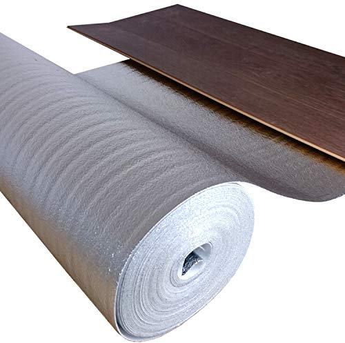 uficell® Trittschalldämmung ALU - PE-Schaum mit Alu-Dampfbremse - Stärke: 2 mm - Akustik Tritt- und Gehschalldämmung - Perfekt für Laminat und Parkettböden (200 m² | 8 Rollen)