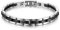JewelryWe Schmuck Damen Armband Edelstahl Keramik I Rechteck Link Gliederarmband Armkette Armreif Schwarz Silber