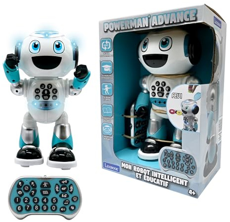 Lexibook, Powerman Advance, Ferngesteuerter Roboter, interaktives Spielzeug für Kinder, Gehen, Tanzen, spielt Musik, produziert und erzählt Geschichten, Lernquiz, programmierbar, ROB28FR