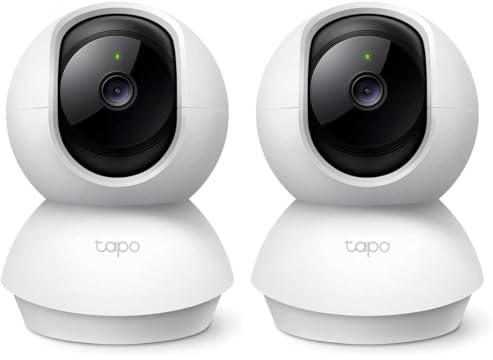 Tapo TP-Link Caméra Surveillance WiFi intérieure 360° 1080p C200, Vision Nocturne, Notifications en Temps réel, Détection de Personne, Suivi de Mouvement, Télécommande, Compatible avec Alexa