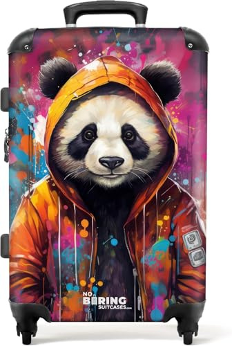 NoBoringSuitcases.com Handgepäck Koffer mit Rollen - Hartschalenkoffer Trolley mit TSA Schloss, Mittelgroß/Klein, Graffiti-Druck