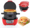 Sandwich Toaster Burger Maker, Effiziente Antihaft Heizplatten, Spülmaschinenfest, 600W Brot Grill Backen Toaster Brotmaschine für Frühstück Haus Küche Pfannkuchen Pfanne (Rot)