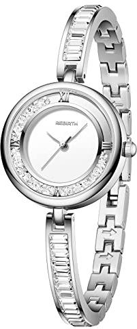 OIDEA Orologio da polso da donna con cristalli e strass: analogico al quarzo, cinturino sottile con quadrante romano, elegante con strass, orologio sottile con perle di cigno regalo per le donne oro