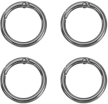 PATIKIL Anillos O de resorte, 4Pcs 1.3 Pulgadas Clips redondos metálicos Broches de cierre para llaveros Bolsos Carteras Correas Correas para perros Manualidades DIY, Negro 33mm