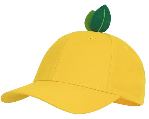 TINAYAUE Casquette de Baseball Parent-Enfant - Adorable Feuille 3D, Chapeau Visière Pare-Soleil Orange Citron Anti UV pour Rentrée Scolaire Camping Plage Promenade Familiale (Taille Adulte 55-58cm)