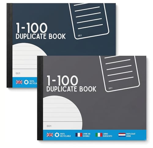 ZOPPER - Duplicate Book 1-100 Pack of 2 Numbered Carbon Copy Receipt Book Perforated Pages, Record Keeping for Orders, Invoices, Receipts & Business Transactions -Assoreted Colour Supply | Duplicate Book 1-100, Numbered, Perforated Pages, Record Keeping for Orders, Invoices, Receipts and Business Transactions
