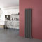 ELEGANT Anthracite Radiators Double 1600 x 360mm Oval Column Kitchen Panel Heater Designer Vertical Radiator