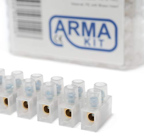 12 Way Electrical Connector Strip, Chocolate Terminal Blocks - Pack of 10 (30 Amp)