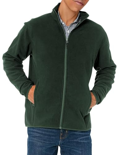Amazon Essentials Giacca in Pile con Cerniera Intera (Disponibile in Taglie Big And Tall) Uomo, Verde Bosco, XL