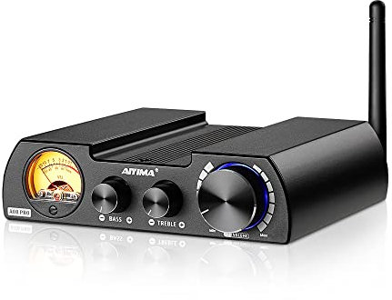 AIYIMA A08Pro Bluetooth 5.1 TPA3255 Mini amplificateur de puissance 2.0/2.1 canaux 300Wx2 (4 ohms) Amplificateurs stéréo HiFi Classe D VU-mètre numérique avec contrôle des aigus et des basses