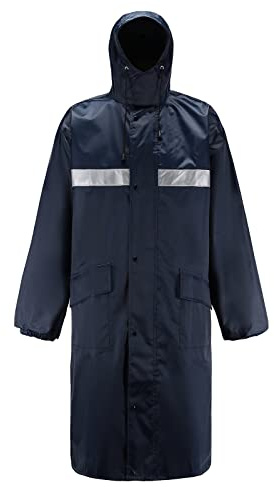 Btmpmcs Homme Pluie Imperméable Léger avec Capuche et Manches Ripstop Respirant Multi-Usage Imperméable avec Réfléchissante Manteau de Pluie Long Impermeable
