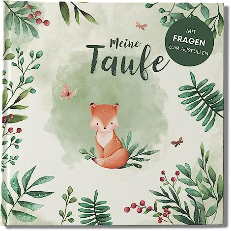 MAVANTO Taufbuch mit Fragen zum Ausfüllen für Mädchen & Jungen - Hochwertiges Gästebuch Meine Taufe für unvergessliche Erinnerungen, Glückwünsche & Fotos