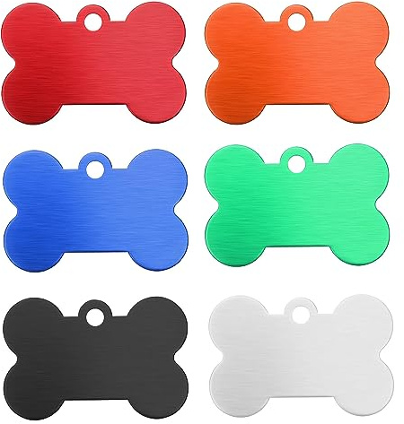 SG Store 30 st tomma benformade ID-brickor för hund husdjur hundhalsband hänge husdjur namnbricka aluminiumlegering taggar för att göra etiketter nyckelringar souvenirer