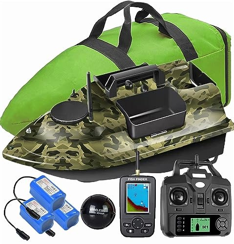 12000mAh 500m GPS futterboot mit 3 Katapultbuchten. Köderboote zum Karpfenangeln mit GPS, 16 Speicherpunkten, mit Sonar Fischfinder Echolot Handtasche, Antennen, Propeller und andere (Bait Boat 1)