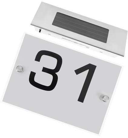 DOITOOL Solarbetriebene Led Hausnummer Für Draußen Mit Sensortechnologie Aus Für Klare Sichtbarkeit Einfache Installation Ohne Kabel