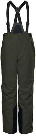 killtec Jungen Funktionshose/Skihose mit abzippbarem Latz KSW 79 BYS SKI PNTS, dunkeloliv, 164, 37310-000