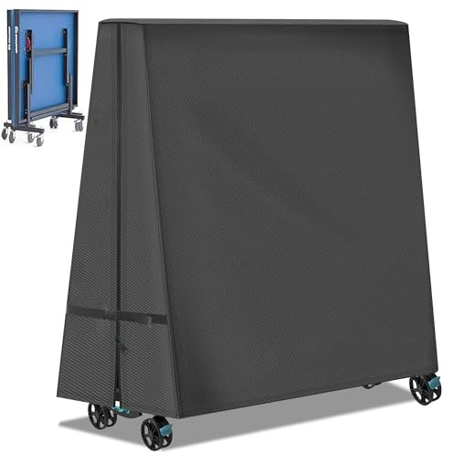 Ping Pong Table Cover 600D Heavy Duty Waterproof for Outdoor & Indoor Foldable 9 x 5 FT Folding Table Tennis Tables