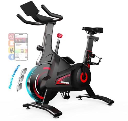 BluEarth Exercise Bike with Smart App, Max. 150 kg, Home Trainer Bicycle with Magnetic Resistance, Ergometer Exercise Bike with Live Courses and Immersive Experience