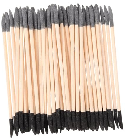 minkissy 50 Piezas Herramientas de Lijado de Uñas de Doble Punta Unidades con Negro y Gris para Manicura Precisa Palos de Madera Compactos y Portátiles para de Uñas y Modelos DIY