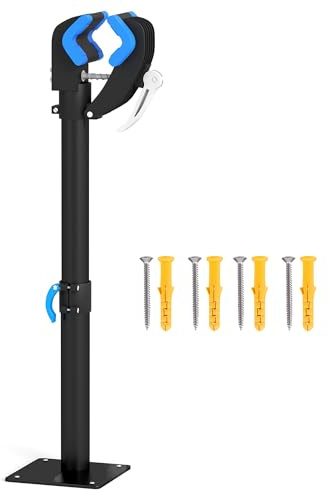 HOMCOM Support de réparation de vélo Réglable en Hauteur Max. 25kg Noir | Pince Rotative 360°, Pieds d'Atelier ou Muraux, Support Vélo pour Montage, Entretien