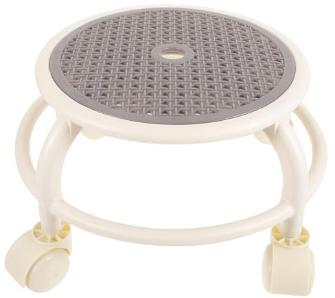 PRETYZOOM Tabouret à Roulette Tabouret Roulant Bas Flexible et Multipurpose Rond en Plastique pour Pédicure et Usage Salon de Beauté