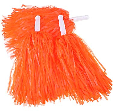 Pangda 12 Pack Cheerleading Pom Poms for Team Spirit, Orange