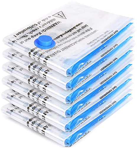 BoxLegend Sacs de Rangement Sous Vide Vêtements Aspirateur 6 Pièces 70x50cm Sac de Compression Housse Aspirable Rangement Réutilisables pour Matelas, Tente, Couettes, Literie, Oreillers