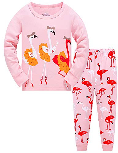 TEDD Fille Ensembles de Pyjama Enfants Coton Mignonne Longues Rose Noël 2 Pièces Vêtements de Nuit 7-8 Ans