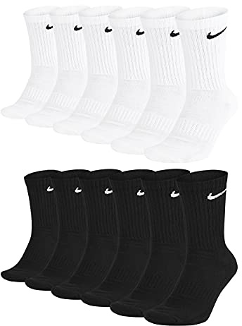 Nike Unisex Trainingssocken Everyday Cushioned Crew Socks SX7664 6 Paar, Größe:38-42, Artikel:-010 black + 100 white