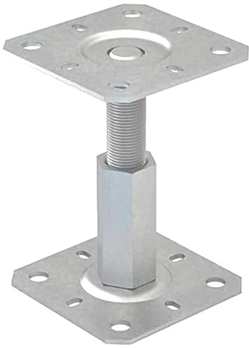 SS8® Fence Base Support Adjustable Brackets Galvanised Elevated Post Feet Concrete Pergola Timber 100/100 (h: 100-150mm)